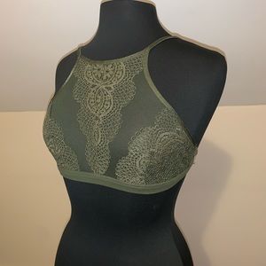 High neck lace bralette